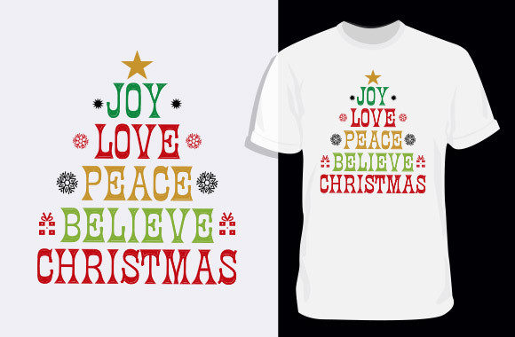 Joy Love Peace Christmas T-Shirt Design Review